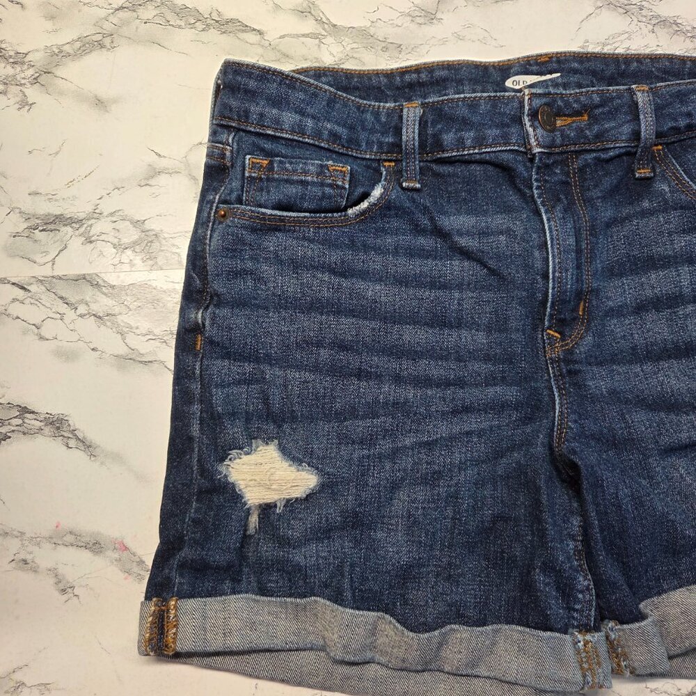 Old Navy Size 8 White & Denim Everyday Mid Rise Casual Summer Shorts Bundle of 2 - Picture 8 of 11